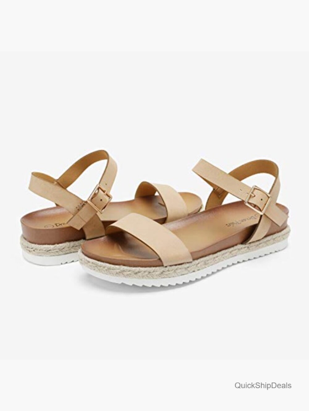 Open Toe Ankle Strap Espadrille Platform Wedge Sandals - Picture 3 of 7